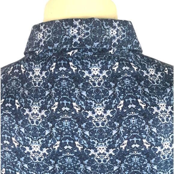 J. Lindeberg Slim Fit S/S Polo Abstract Print on Lux Jersey Fabric Like New XL - Picture 4 of 7